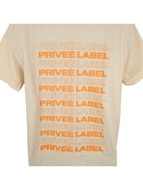 Privee Label T Shirt Mens Size Large Beige Eiffel Tower Streetwear